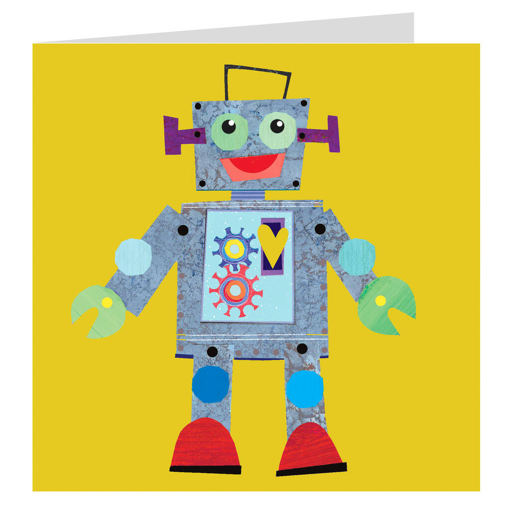 Robot Greetings Card By Kali Stileman Publishing