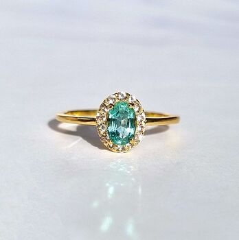 Natural Emerald Ring In Silver And Gold Vermeil Plated, 4 of 12