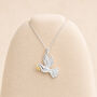 Personalised Sterling Silver Dove Pendant With Gold Olive Branch, thumbnail 4 of 12