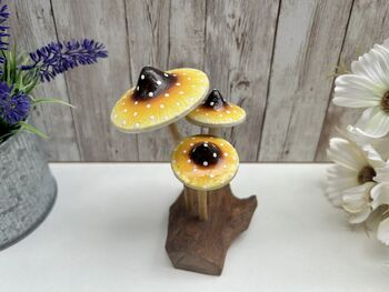 Psychedelic Yellow Amanita Mushroom Sculpture Small, 2 of 12