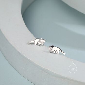 Cute Red Panda Stud Earrings In Sterling Silver, 4 of 9