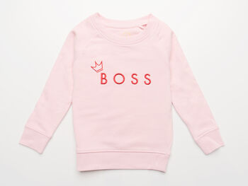 'Boss' Embroidered Children's Sweatshirt, 6 of 12