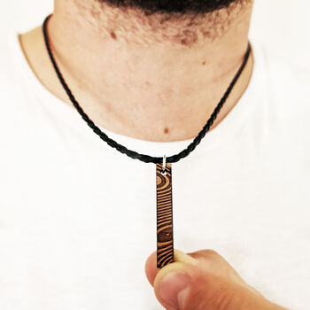 Personalised Wooden Men's Geometric Necklace, 2 of 5