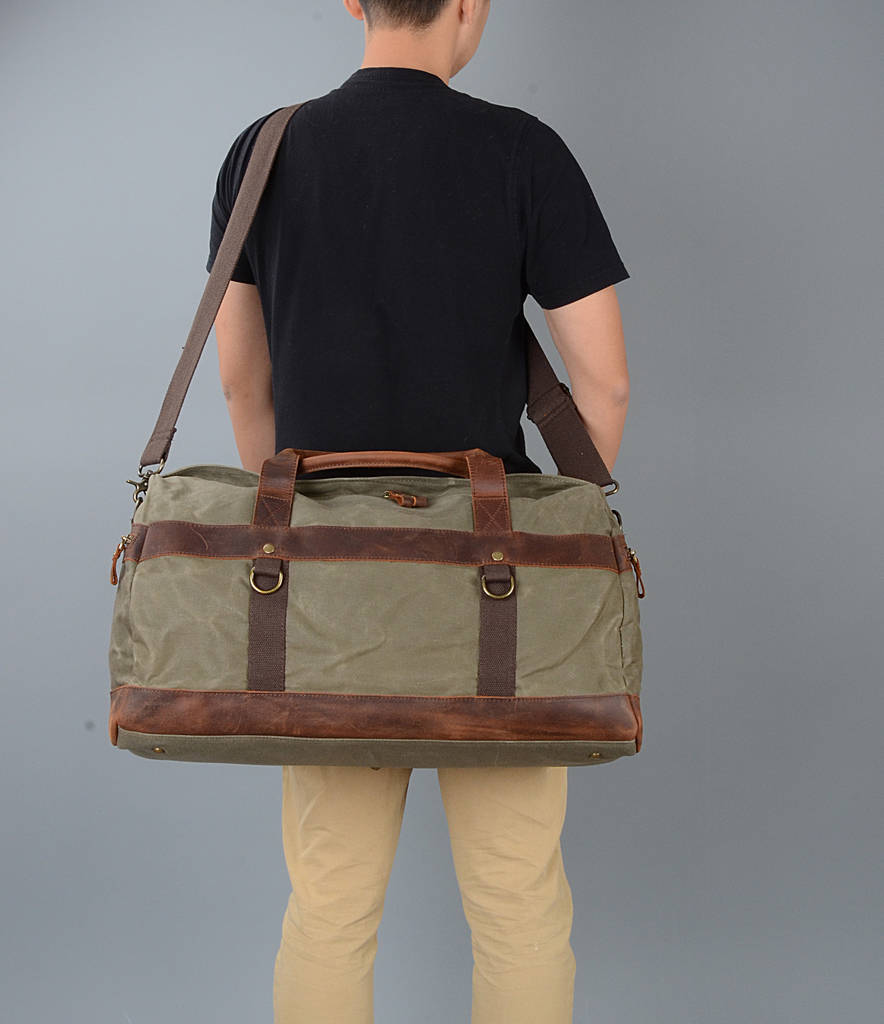 Large Canvas Leather Holdall Duffle By EAZO | notonthehighstreet.com