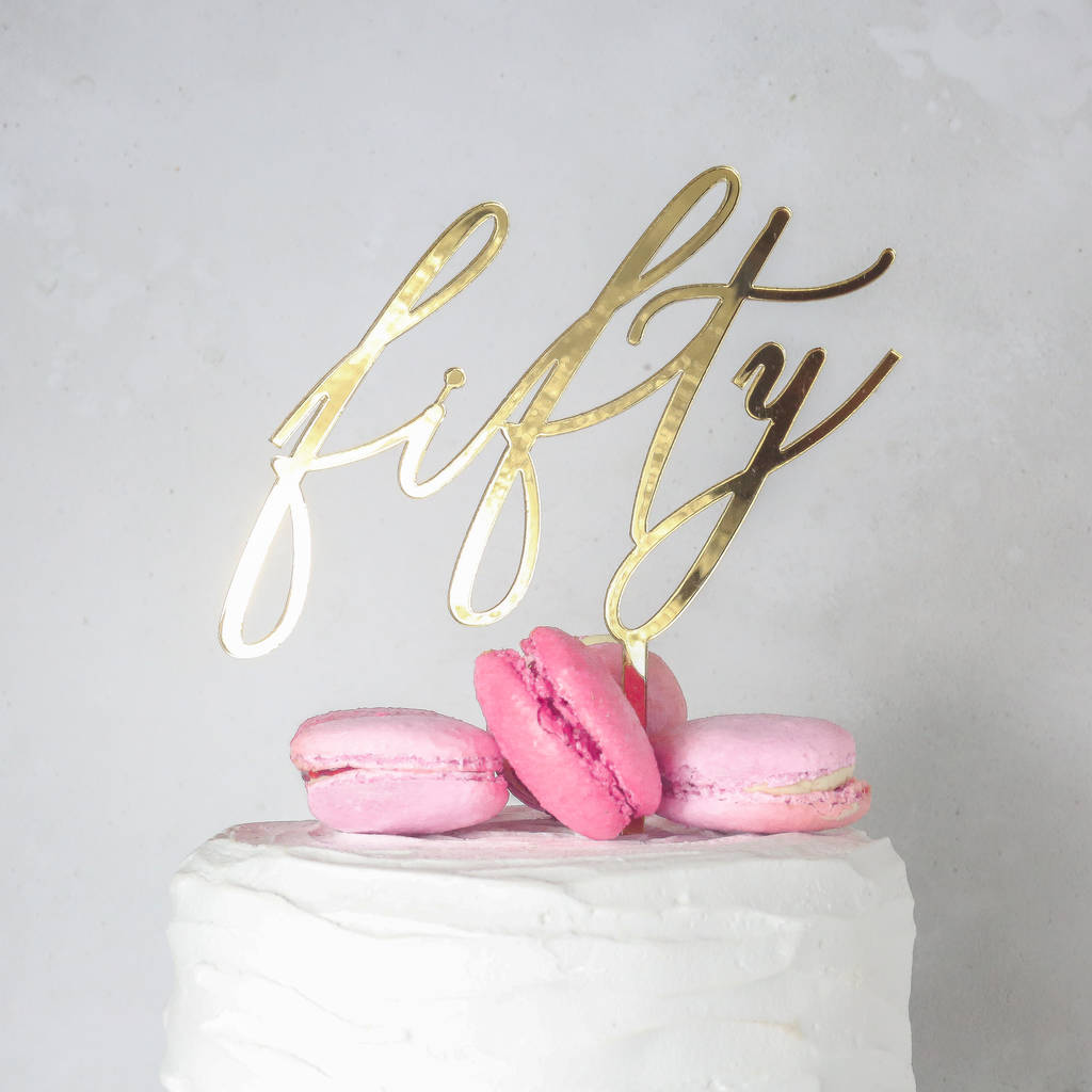 50th Wedding Anniversary - Acrylic Cake Topper | Express Post