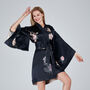 Silk Kimono Dressing Gown Fleur Japonaise Midnight Blue, thumbnail 2 of 10