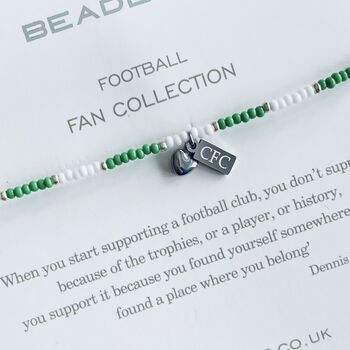 Celtic Football Club Fan Bead Bracelet With Charms, 2 of 4