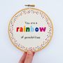'Rainbow Of Possibilities' Hand Embroidery Hoop Art, thumbnail 5 of 5
