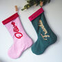 Personalised Cotton And Velvet Christmas Stocking, thumbnail 1 of 6