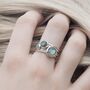 Storm Sterling Silver Stacking Rings With Labradorite, thumbnail 2 of 6