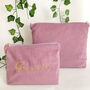 Personalised Corduroy Make Up Pouch Bags Lavender, thumbnail 2 of 6