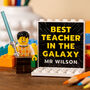 Best Teacher In The Galaxy Personalised Lego® Brick Minifig Gift, End Of Term Thank You Present For Sci Fi Fan, thumbnail 2 of 12