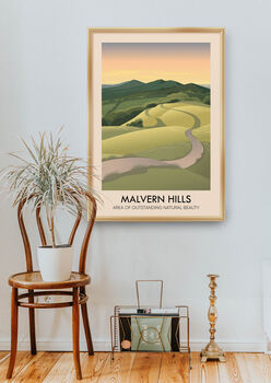 Malvern Hills Aonb Travel Poster Art Print, 5 of 8