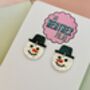 Snowmen Glitter Christmas Earrings / Festive Jewellery / Winter Style Jewellery / Christmas Gift, thumbnail 2 of 7