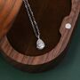 Sterling Silver 0.Eight Carat Moissanite Solitaire Pear Cut Pendant Necklace, thumbnail 7 of 12