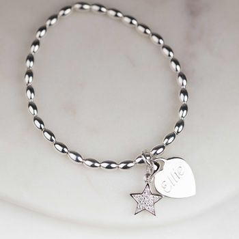 Personalised Children's Silver Star Charm Bracelet, 2 of 6