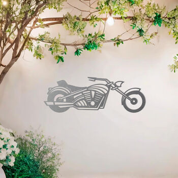 Motorbike Metal Wall Art Gift For Outdoor Garden Decor Enthusiasts, 6 of 9