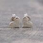 Dainty Heart Sterling Silver Stud Earrings, thumbnail 1 of 6