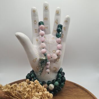 Crystal Mala Necklace With Malachite, 9 of 12