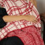 Cosy Red Check Snuggle Blanket, thumbnail 8 of 10