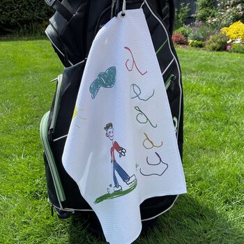 Personalised Golf Towel With Child's Drawing, 4 of 6