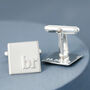 Sterling Silver Personalised Monogram Cufflinks, thumbnail 6 of 12