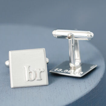 Sterling Silver Personalised Monogram Cufflinks, 6 of 12