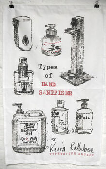 Keira Rathbone 'Types Of Hand Santiser' Tea Towel, 6 of 7