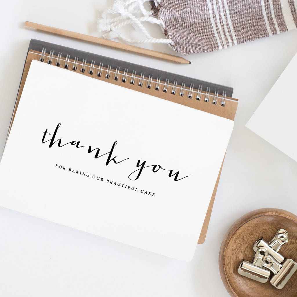 wedding cake thank you card for baker thank you cards for wedding
