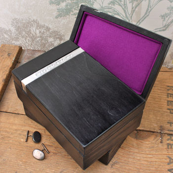 Personalised Wooden Cufflink And Watch Box, 7 of 9