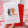 Cute Cat With Nine Lives Valentine Card, thumbnail 2 of 5