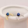 Crescent Moon And Blue Crystals Stud Earrings, thumbnail 2 of 11