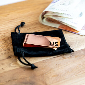 Personalised Monogram Money Clip Silver Or Rose Gold, 3 of 8