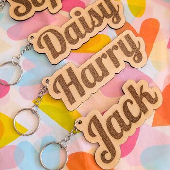 Personalised Wooden Name Keyring, 5 of 5