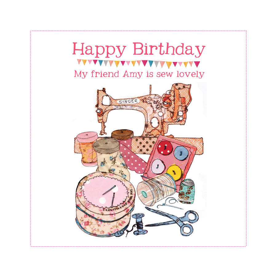 personalised sewing card by alice palace