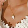 White Lily Of The Valley Dangle Necklace Base Metal Stainless Steel, thumbnail 1 of 9