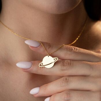 Celestial Saturn Planet Necklace, 8 of 10
