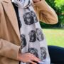 Gothic Face Halloween Print Scarf In Personalised Gift Box, thumbnail 2 of 4
