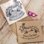 Personalised Christmas Card Dachshund Stamp, thumbnail 1 of 4
