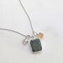 The Trio Emerald Necklace, Silver, thumbnail 1 of 7
