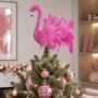 Pink Flamingo Christmas Tree Topper, thumbnail 1 of 4