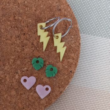 Hoops Earrings With Polymer Clay Charms, 3 of 5