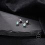 Tiny Aqua Green Opal Screw Back Earrings, thumbnail 6 of 10