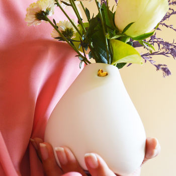 Porcelain Bud Vase With A Gold Embossed Heart, 2 of 7