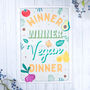 Winner Winner Vegan Dinner Tea Towel, thumbnail 1 of 2