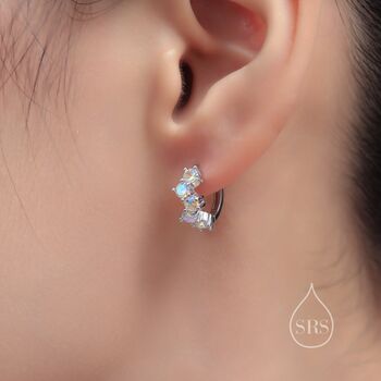 Star Constellation Cz Huggie Hoops In Sterling Silver, 4 of 9