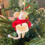 Personalised Wreath Mouse Christmas Decoration, thumbnail 2 of 3