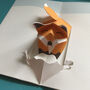 Handmade Pop Up Fox Diving In The Snow Greeting Card, thumbnail 1 of 4