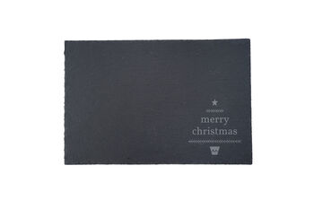 Merry Christmas Slate Cheeseboard In Gift Box, 3 of 3