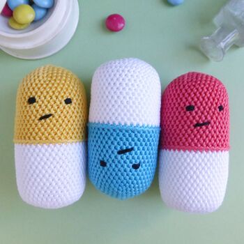 Crocheted Pill Rattle Science Soft Toy, 6 of 7